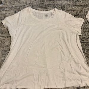 Lane Bryant White Detailed Tshirt